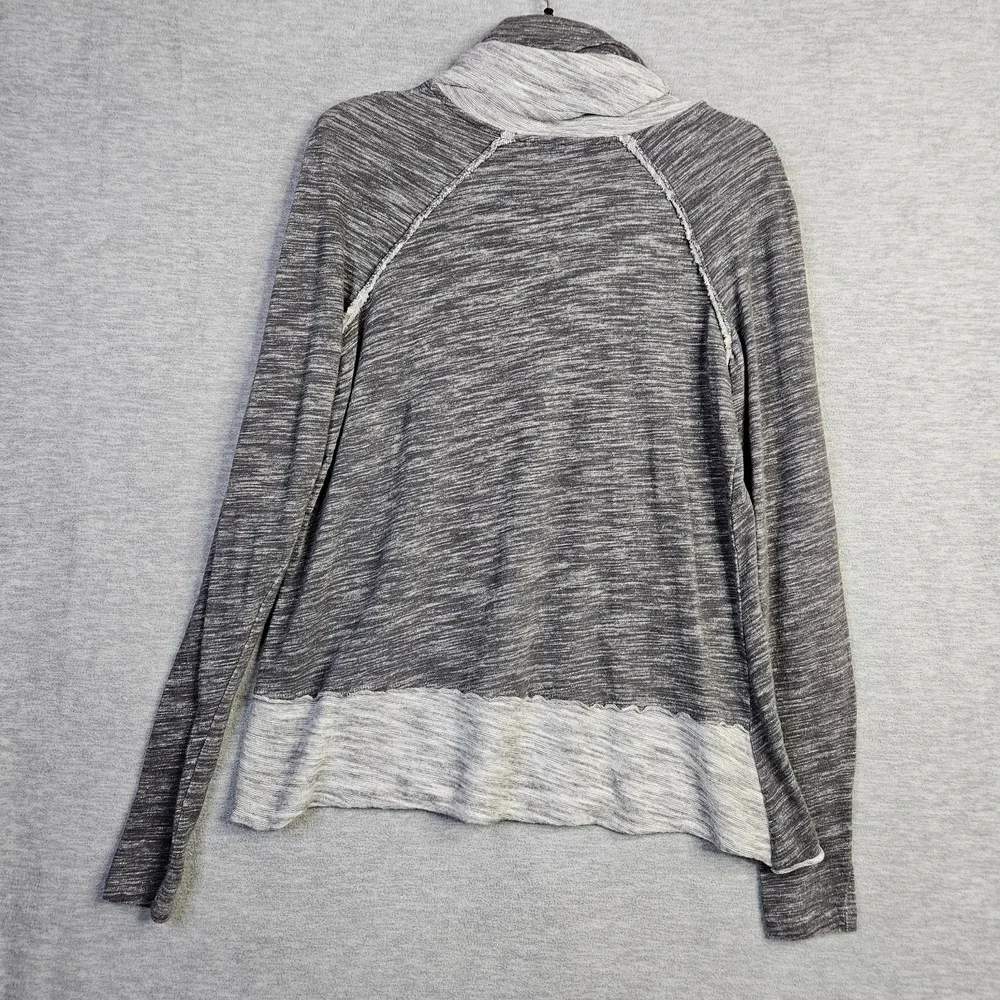 FP Beach Women Gray Cowl Neck Long Sleeve Top Lightweight Cozy Pullover One Sz